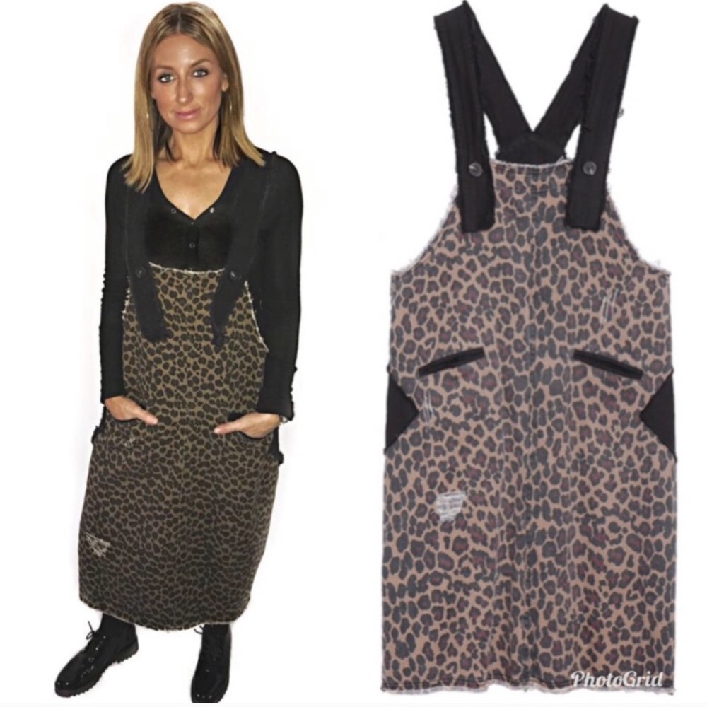 Vintage style Women’s Jumper Dress Leopard nwot